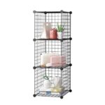SOGA Black Portable 3 Tier Cube Storage Organiser Foldable DIY Modular Grid Space Saving Shelf, Furniture, Storage & Shelving, Home Storage, , ,  - NZ DEPOT 1