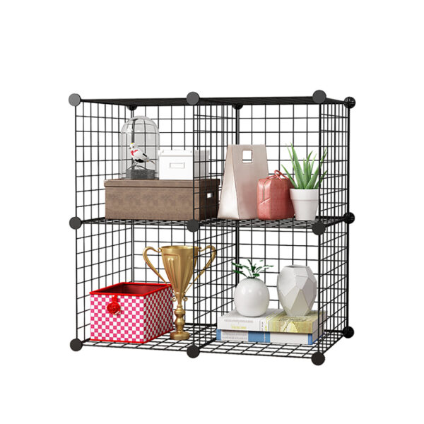 Soga Black Portable 4-Cube Storage Organiser Foldable Diy Modular Grid Space Saving Shelf, Furniture, Storage &Amp; Shelving, Home Storage, , ,  - Nz Depot 1