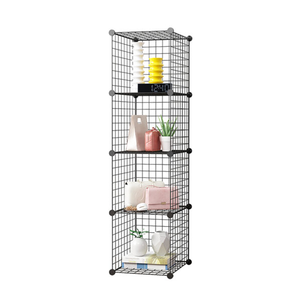 Soga Black Portable 4 Tier Cube Storage Organiser Foldable Diy Modular Grid Space Saving Shelf, Furniture, Storage &Amp; Shelving, Home Storage, , ,  - Nz Depot 1