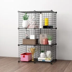 Buy SOGA Black Portable 6-Cube Storage Organiser Foldable DIY Modular Grid Space Saving Shelf Online - Furniture/Storage & Shelving/Home Storage - 2 - NZ Depot Free Shipping