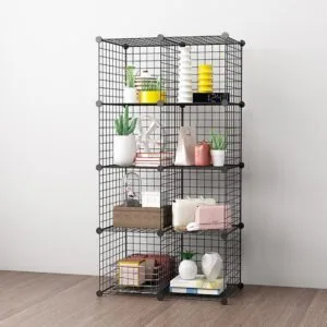 Buy SOGA Black Portable 8-Cube Storage Organiser Foldable DIY Modular Grid Space Saving Shelf Online - Furniture/Storage & Shelving/Home Storage - 2 - NZ Depot Free Shipping