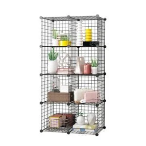 Buy SOGA Black Portable 8-Cube Storage Organiser Foldable DIY Modular Grid Space Saving Shelf Online - Furniture/Storage & Shelving/Home Storage - 1 - NZ Depot Free Shipping