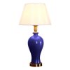 SOGA Blue Ceramic Oval Table Lamp with Gold Metal Base, Home & Living>Lighting>Indoor Lights>Lamps>Table Lamps, , , , ,  - NZ DEPOT 1