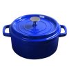 SOGA Cast Iron 24cm Enamel Porcelain Stewpot Casserole Stew Cooking Pot With Lid 3.6L Blue, Home & Living>Kitchen & Dining>Cookware>Casserole Dishes, , , , , - NZ DEPOT 1