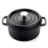 SOGA Cast Iron 24cm Stewpot Casserole Stew Cooking Pot With Lid 3.6L Black, Home & Living>Kitchen & Dining>Cookware>Casserole Dishes, , , , ,  - NZ DEPOT 1