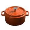 SOGA Cast Iron 26cm Enamel Porcelain Stewpot Casserole Stew Cooking Pot With Lid 5L Orange, Home & Living>Kitchen & Dining>Cookware>Casserole Dishes, , , , , - NZ DEPOT 1