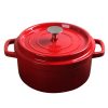 SOGA Cast Iron Enamel 24cm Porcelain Stewpot Casserole Stew Cooking Pot With Lid 3.6L Red, Home & Living>Kitchen & Dining>Cookware>Casserole Dishes, , , , , - NZ DEPOT 1