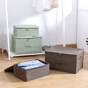 Buy SOGA Coffee Small Portable Double Zipper Storage Box Moisture Proof Clothes Basket Foldable Home Organiser Online - Furniture/Storage & Shelving/Home Storage - 2 - NZ Depot Free Shipping