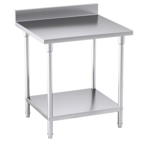 SOGA Commercial Catering Kitchen Stainless Steel Prep Work Bench Table with Back-splash 80*70*85cm, furniture, kitchen & dining room furniture, buffets, sideboards & kitchen islands, , ,  - NZ DEPOT 1