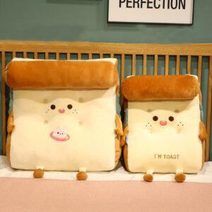 SOGA Cute Face Toast Bread Wedge Cushion Stuffed Plush Cartoon Back Support Pillow Home Decor, Furniture, Living Room Furniture, Occasional Chairs, , ,  - NZ DEPOT 2