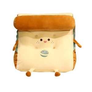 SOGA Cute Face Toast Bread Wedge Cushion Stuffed Plush Cartoon Back Support Pillow Home Decor NZ DEPOT - NZ DEPOT