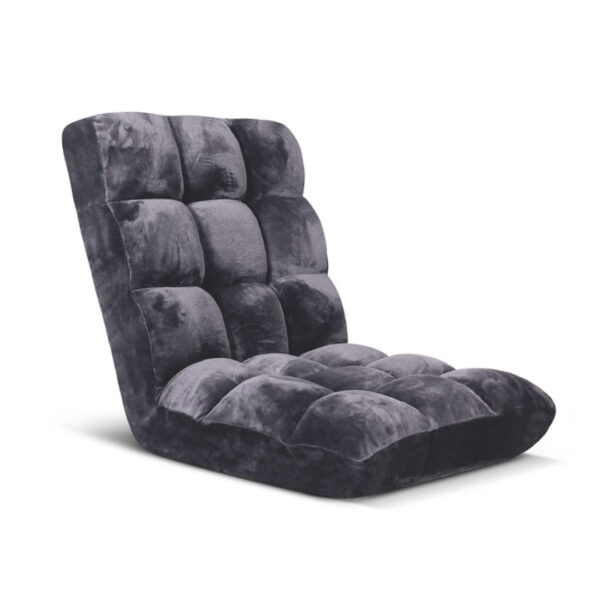 SOGA Floor Recliner Folding Lounge Sofa Futon Couch Folding Chair Cushion Grey, Furniture>Living Room Furniture>Occasional Chairs, , , , ,  - NZ DEPOT 1