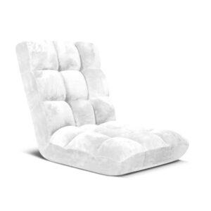 SOGA Floor Recliner Folding Lounge Sofa Futon Couch Folding Chair Cushion White, Furniture, Living Room Furniture, Occasional Chairs, , ,  - NZ DEPOT 1