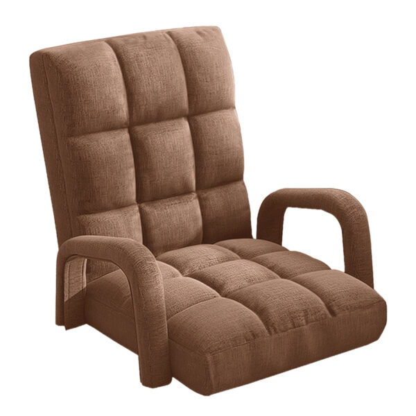 SOGA Foldable Lounge Cushion Adjustable Floor Lazy Recliner Chair with Armrest Coffee, Furniture>Living Room Furniture>Occasional Chairs, , , , ,  - NZ DEPOT 1