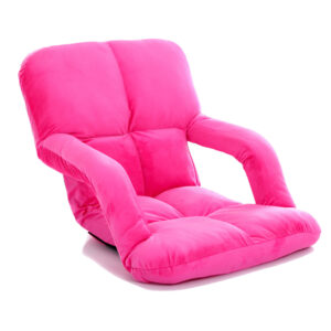 SOGA Foldable Lounge Cushion Adjustable Floor Lazy Recliner Chair with Armrest Pink, Furniture, Living Room Furniture, Occasional Chairs, , ,  - NZ DEPOT 1