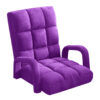 SOGA Foldable Lounge Cushion Adjustable Floor Lazy Recliner Chair with Armrest Purple, Furniture>Living Room Furniture>Occasional Chairs, , , , , - NZ DEPOT 1