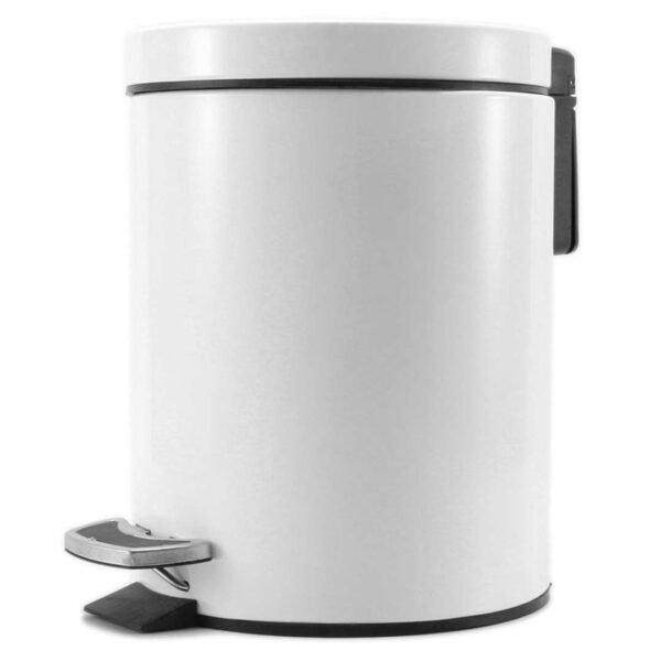 Soga Foot Pedal Stainless Steel Rubbish Recycling Garbage Waste Trash Bin Round 12L White, Home &Amp; Living, Kitchen &Amp; Dining, Kitchen Storage, Kitchen Bins,  - Nz Depot 1