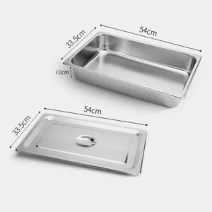 Buy SOGA Gastronorm GN Pan Full Size 1/1 GN Pan 10cm Deep Stainless Steel Tray With Lid Online - Home & Living/Kitchen & Dining/Bakeware/Baking Trays - 2 - NZ Depot Free Shipping