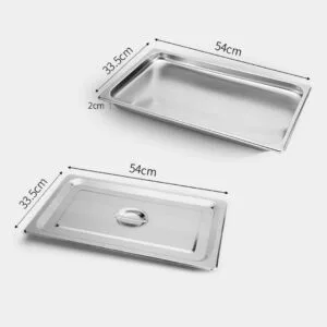 Buy SOGA Gastronorm GN Pan Full Size 1/1 GN Pan 2cm Deep Stainless Steel Tray With Lid Online - Home & Living/Kitchen & Dining/Bakeware/Baking Trays - 2 - NZ Depot Free Shipping