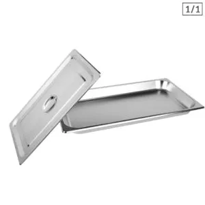 Buy SOGA Gastronorm GN Pan Full Size 1/1 GN Pan 6.5cm Deep Stainless Steel Tray With Lid Online - Home & Living/Kitchen & Dining/Bakeware/Baking Trays - 1 - NZ Depot Free Shipping