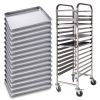 SOGA Gastronorm Trolley 15 Tier Stainless Steel with Aluminum Baking Pan Cooking Tray for Bakers, Kitchenware>Food Preperation>Food Prep>Cleaning & Organising, , , , ,  - NZ DEPOT 1