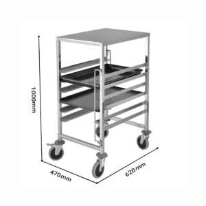 Buy SOGA Gastronorm Trolley 7 Tier Stainless Steel Bakery Trolley Suits 60cmx40cm Tray with Working Surface Online - Business & Industrial/Food Service/Food Service Carts - 2 - NZ Depot Free Shipping
