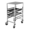 SOGA Gastronorm Trolley 7 Tier Stainless Steel Bakery Trolley Suits 60cmx40cm Tray with Working Surface, Business & Industrial>Food Service>Food Service Carts, , , , ,  - NZ DEPOT 1