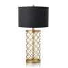 SOGA Golden Hollowed Out Base Table Lamp with Dark Shade, Home & Living>Lighting>Indoor Lights>Lamps>Table Lamps, , , , ,  - NZ DEPOT 1