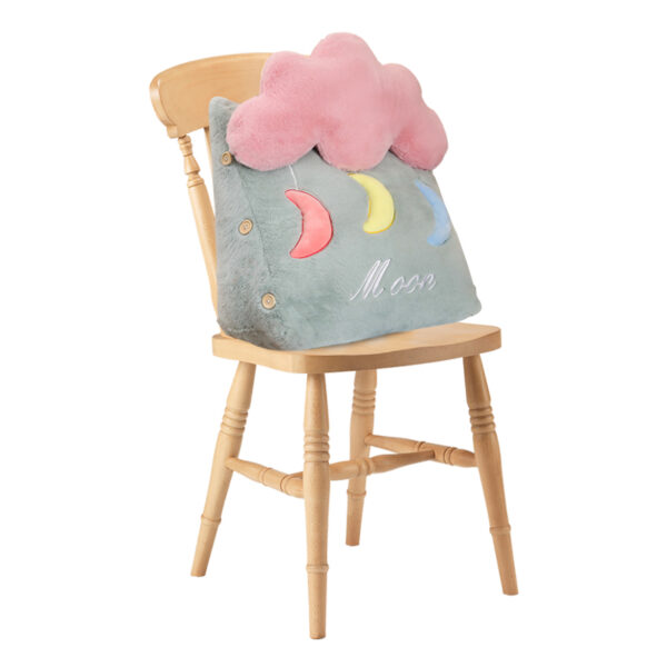 Soga Green Cute Moon Cloud Cushion Soft Leaning Lumbar Wedge Pillow Bedside Plush Home Decor - Nz Depot