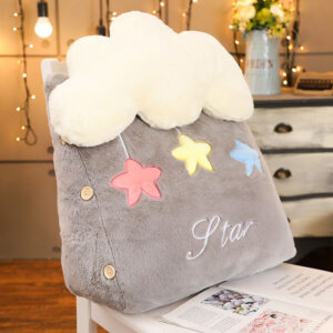 SOGA Grey Cute Star Cloud Cushion Soft Leaning Lumbar Wedge Pillow Bedside Plush Home Decor, Furniture, Living Room Furniture, Occasional Chairs, , ,  - NZ DEPOT 2