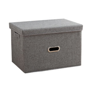 SOGA Grey Large Foldable Canvas Storage Box Cube Clothes Basket Organiser Home Decorative Box, Furniture, Storage & Shelving, Home Storage, , ,  - NZ DEPOT 1