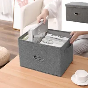 Buy SOGA Grey Super Large Foldable Canvas Storage Box Cube Clothes Basket Organiser Home Decorative Box Online - Furniture/Storage & Shelving/Home Storage - 2 - NZ Depot Free Shipping
