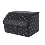 SOGA Leather Car Boot Collapsible Foldable Trunk Cargo Organizer Portable Storage Box Black/Gold Stitch Medium, Garden, Tools & Hardware>Automotive Parts & Accessories>Accessories & Car Care>Interior Accessories, , , , ,  - NZ DEPOT 1