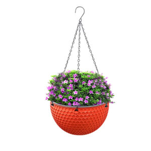 SOGA Red Small Hanging Resin Flower Pot Self Watering Basket Planter Indoor Outdoor Garden Decor NZ DEPOT - NZ DEPOT