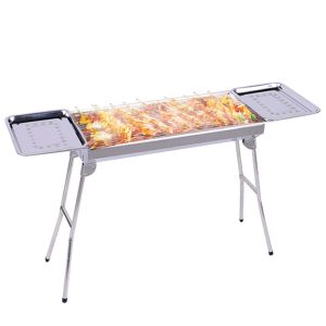 SOGA Skewers Grill with Side Tray Portable Stainless Steel Charcoal BBQ Outdoor 6-8 Persons, home & living > outdoor living > barbecues > barbecues > freestanding, , , , ,  - NZ DEPOT 1