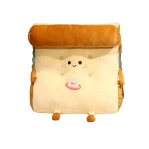 SOGA Smiley Face Toast Bread Wedge Cushion Stuffed Plush Cartoon Back Support Pillow Home Decor, Furniture, Living Room Furniture, Occasional Chairs, , ,  - NZ DEPOT 1