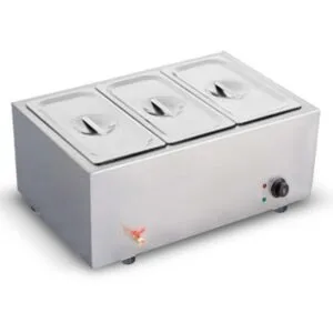 Buy SOGA Stainless Steel 3 X 1/2 GN Pan Electric Bain-Marie Food Warmer with Lid Online - Business & Industrial/Food Service/Plate & Dish Warmers - 1 - NZ Depot Free Shipping