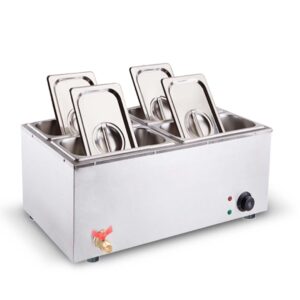 SOGA Stainless Steel 4 X 1/2 GN Pan Electric Bain-Marie Food Warmer with Lid, Business & Industrial, Food Service, Plate & Dish Warmers, , ,  - NZ DEPOT 1