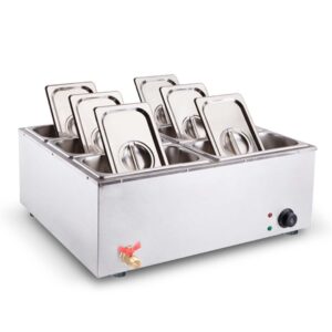 SOGA Stainless Steel 6 X 1/3 GN Pan Electric Bain-Marie Food Warmer with Lid, Business & Industrial, Food Service, Plate & Dish Warmers, , ,  - NZ DEPOT 1