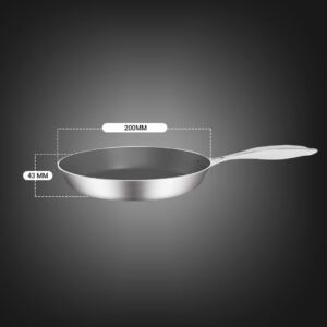 SOGA Stainless Steel Fry Pan 20cm Frying Pan Induction FryPan Non Stick Interior, home & living > kitchen & dining > cookware > frying pans, , , , ,  - NZ DEPOT 2