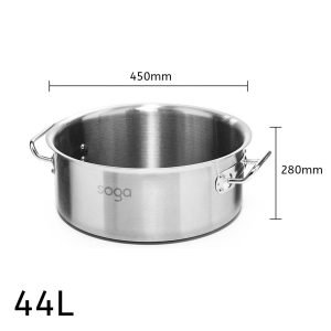 Buy SOGA Stock Pot 44L Top Grade Thick Stainless Steel Stockpot 18/10 Without Lid Online - home & living / kitchen & dining / cookware / stock & multi pots - 3 - NZ Depot Free Shipping