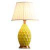 SOGA Textured Ceramic Oval Table Lamp with Gold Metal Base Yellow, Home & Living>Lighting>Indoor Lights>Lamps>Table Lamps, , , , ,  - NZ DEPOT 1
