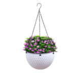 SOGA White Medium Hanging Resin Flower Pot Self Watering Basket Planter Outdoor Garden Decor, Home & Living>Home Decor>Indoor Pots, Planters and Plant Stands, , , , ,  - NZ DEPOT 1
