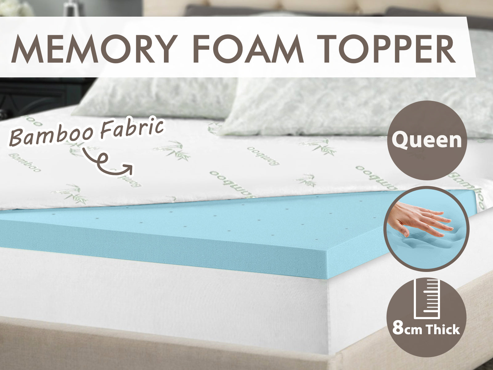 Memory Foam Topper 8Cm Queen 219.00 🤩