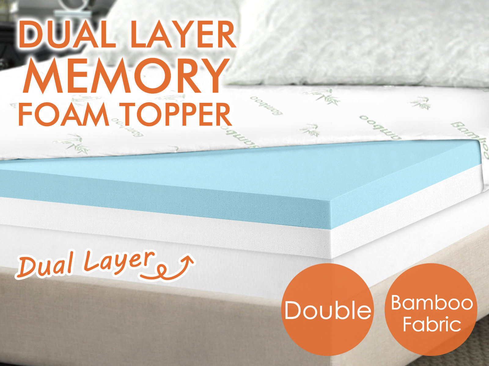 Memory Foam Topper Dual 8Cm Double 165.00 🤩