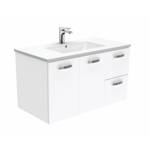 Vanity - Asron Series 100% Water Proof Plywood 900mm White, Wall Hung - NZ DEPOT