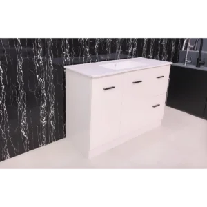 Buy Vanity - Misty Series 1200F White - 100% Water Proof Online - Vanities - Freestanding - Square Basin - 2 - NZ Depot Delivery