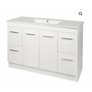 Buy Vanity - Misty Series 1200F White - 100% Water Proof Online - Vanities - Freestanding - Square Basin - 1 - NZ Depot Delivery