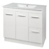Vanity - Misty Series 900F Gloss White - 100% Water Proof, Freestanding - Square Basin - NZ DEPOT