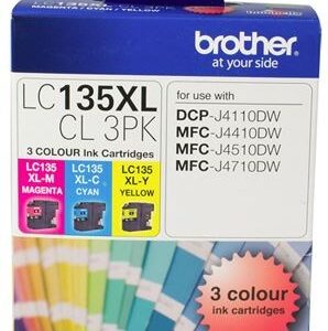 Brother LC135XLCL3PK CMY Colour High Yield Ink Cartridge (Triple Pack) - NZDEPOT